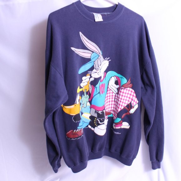 Vintage Bug Bunny Sweatshirt Daffy Duck Taz 1993XL - Picture 2 of 8